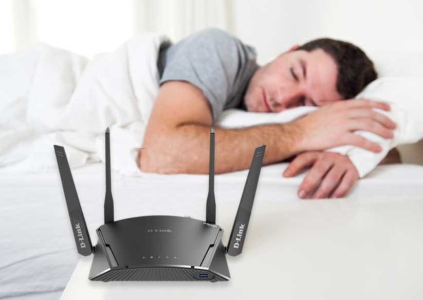 wifi router in bedroom
