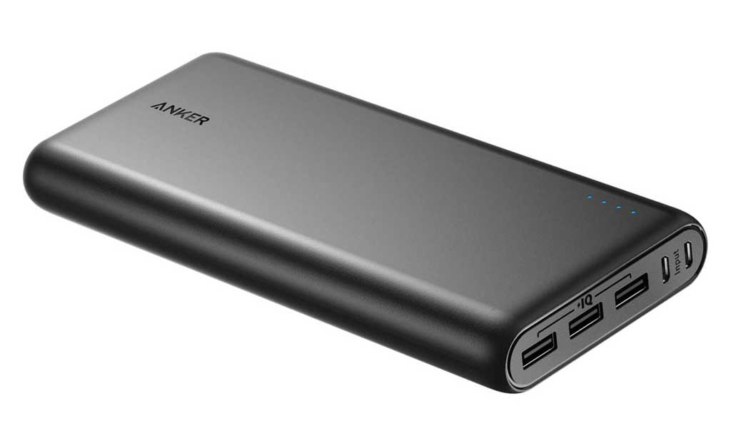 Топ повер. Пауэр банк. Внешний аккумулятор Anker беспроводной. 20000 Mah DC LIION. Batterie externe на прозрачном фоне.